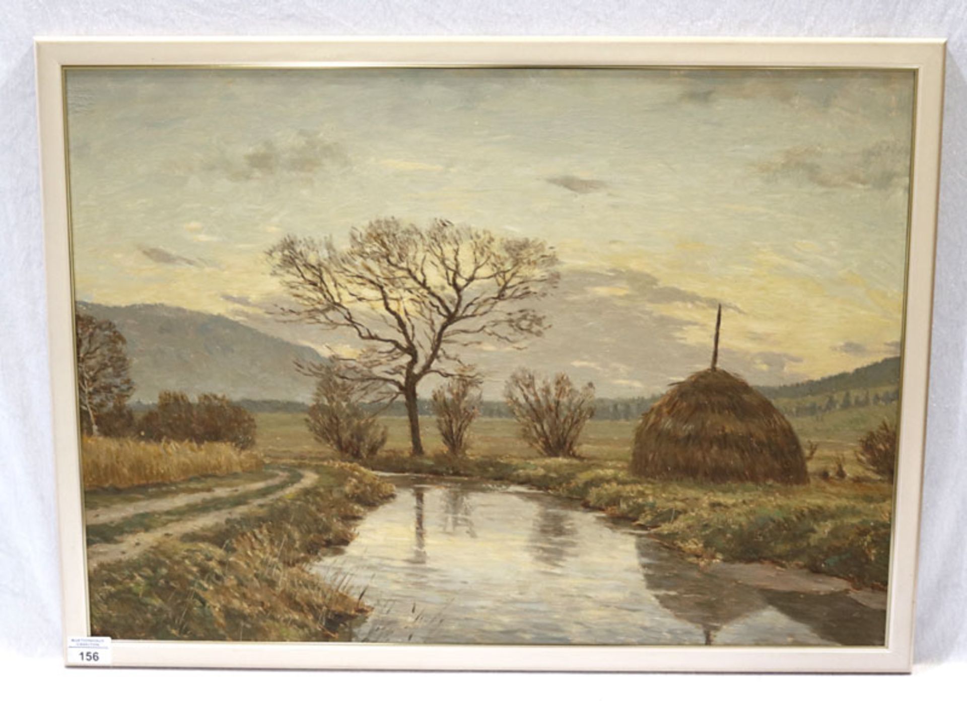 Gemälde ÖL/Hartfaser 'Murnauer Moor', gerahmt, incl. Rahmen 54 cm x 73 cm