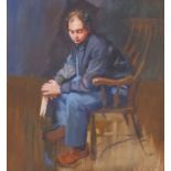Robert O. Lenkiewicz (1941-2002) – oil on canvas – Seated portrait of Bob Hooper BA, Head of Art &