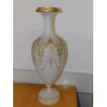 A large 19thC opaque glass vase with gilded decoration.