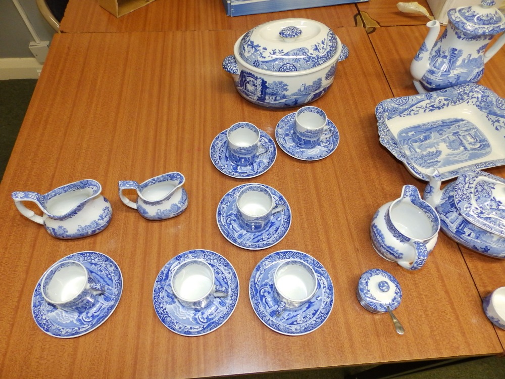 A Copeland Spode blue & white Italian pattern teapot, coffee pot and other pieces of table ware. - Image 2 of 2