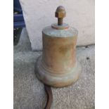 A 20thC bronze bell - ER, 8.5” high.