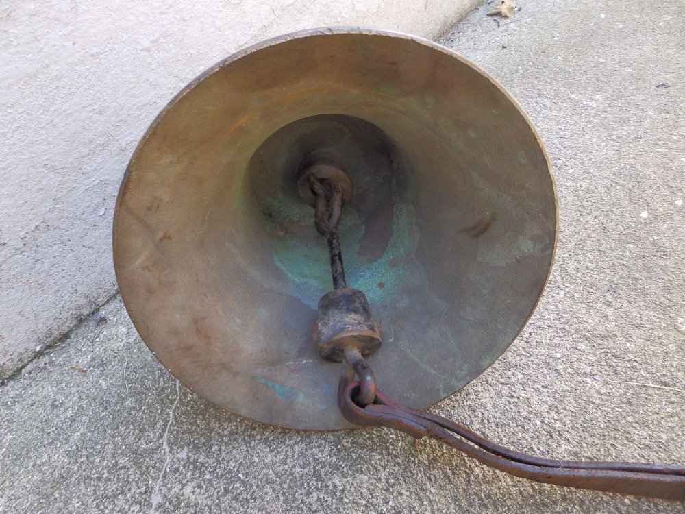 A 20thC bronze bell - ER, 8.5” high. - Image 2 of 2