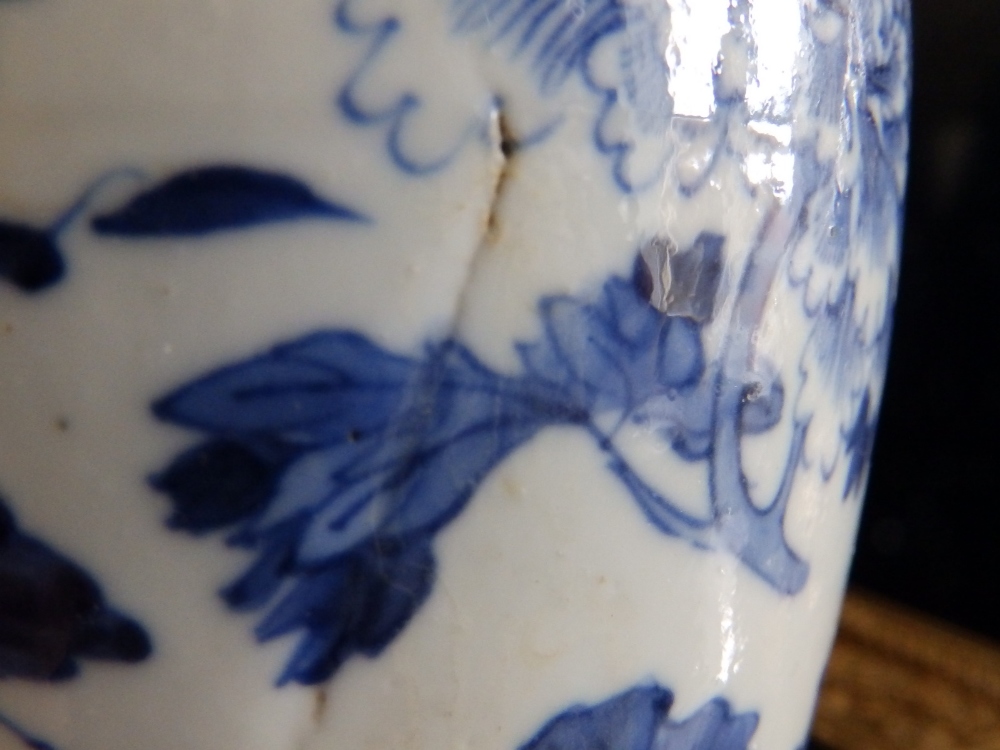 A pair of Chinese blue & white porcelain vases of shouldered form, decorated with scattered motifs - Image 6 of 9