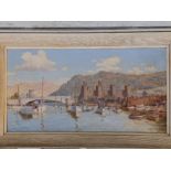 Warren G. Williams - oil on board - Conway Castle & Bridge, signed, 15" x 30"