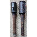 Two German WWI stick grenades; Mk2 1915, & 1917. (2)