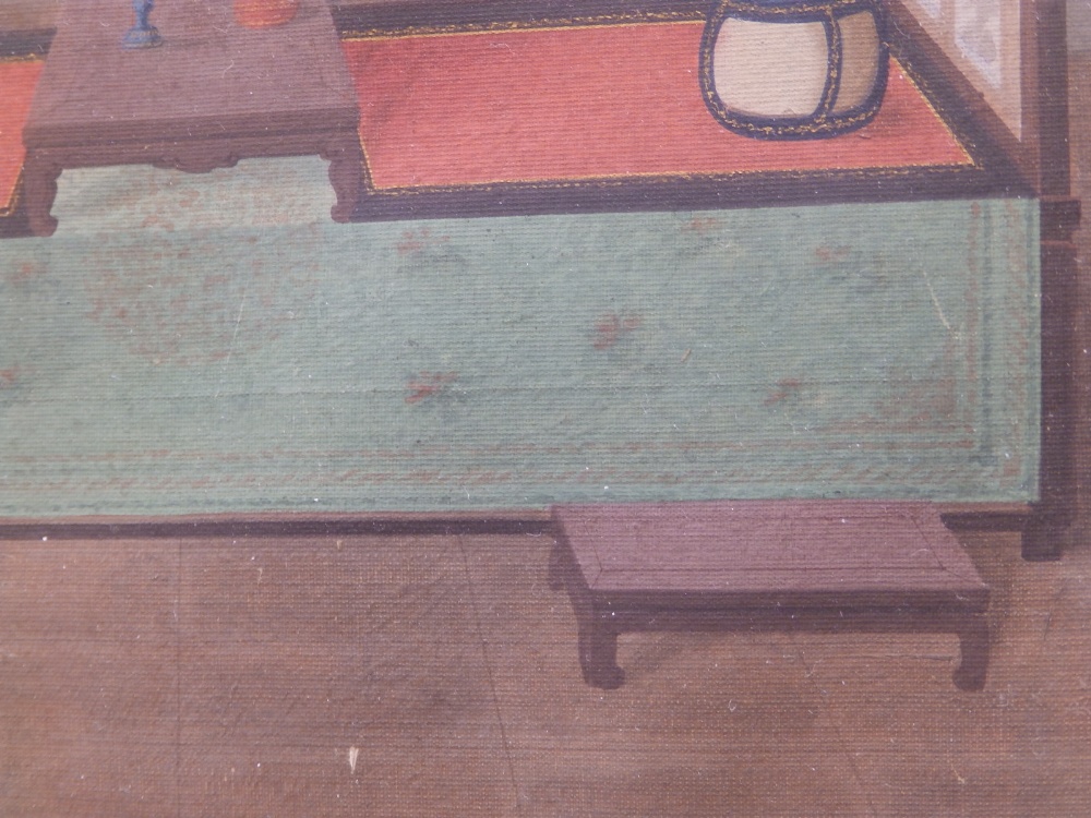 19thC School - watercolour with bodycolour - Chinese interior, 15" x 19". - Image 3 of 6