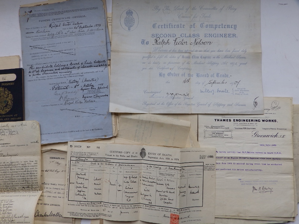 R. V. Nelson DSM, Engineer Royal Navy - an archive comprising numerous letters of reference - Image 2 of 3