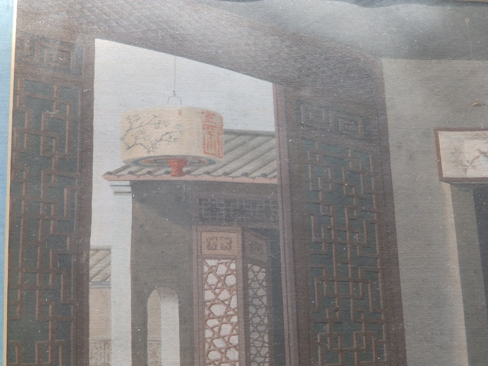 19thC School - watercolour with bodycolour - Chinese interior, 15" x 19". - Image 5 of 6