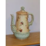 A Royal Worcester porcelain coffee pot painted floral sprays.