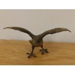 An Austrian bronze eagle, 7" across.