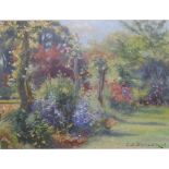 Charles Ernest Butler (1864-1933) - two oils on board - Garden scenes with flowers, signed &