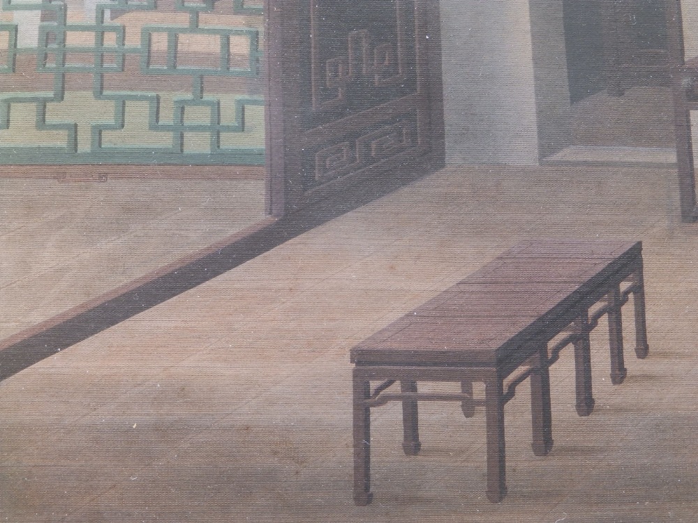 19thC School - watercolour with bodycolour - Chinese interior, 15" x 19". - Image 6 of 6