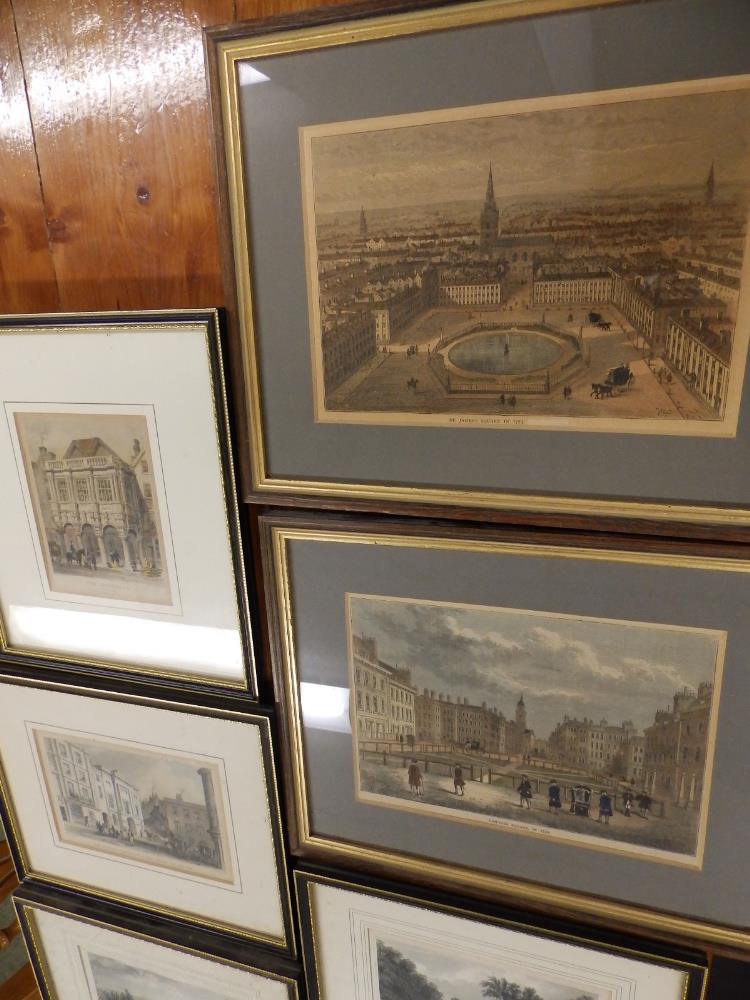 Six antiquarian colour prints depicting views of Exeter together with two views of London. (8) - Image 2 of 2