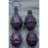 Four WWI egg grenades - German 1914.