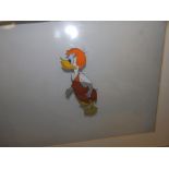 A preparatory drawing for a film animation cel depicting Donald Duck - 'TRAC52', initialled by