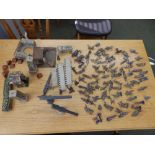 Approximately 70 painted lead soldiers - mainly Britains and related items.