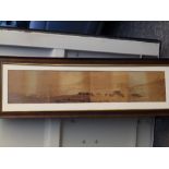 A framed early sepia four panel panoramic view of Table Bay and Table Mountain, Cape Town - 'GWW',