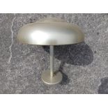 An art deco 'saucer' lamp, 16" high.