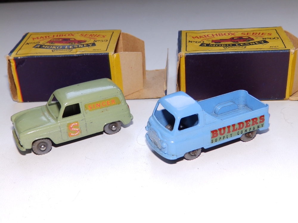 A boxed Matchbox Singer Van No. 59 and a boxed Morris J2 Builder's Van (2)