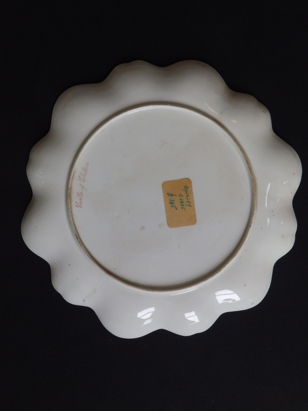 An Aynsley porcelain scallop edged plate, painted with a view of the 'Castle of Chillon, - Image 2 of 2