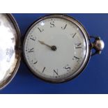 An early Victorian novelty silver hunter cased pocket watch, the enamelled dial marked with the name