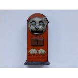 A 1920's/30's Bonzo tinplate Money Bank by Saalheimer & Strauss, Bavaria, 7" high - a/f and with the