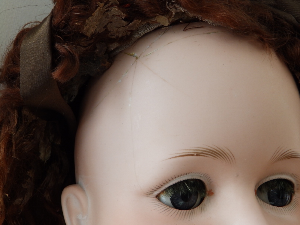 A large Bergmann bisque head girl doll, size 17 - head cracked. - Image 3 of 4