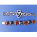 Two Scottish hardstone set bracelets - a/f.