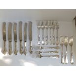 18 pieces of cutlery in Jensen style - 'H. Degner', , an English silver napkin ring, a napkin holder