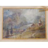 William Turner Lord - watercolour - 'Bludenz 1905', signed 10" x 14.5" and a pastel drwaing by the
