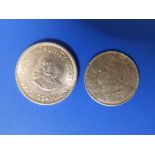 A South Africa gold 2 Rands and a rubbed Swiss gold 10 Francs 11.2g total (2)