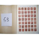 10 Viking album leaves - GB Queen Victoria line engraved 1d Reds - 1864-80.