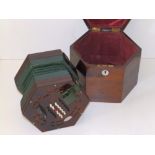 A 19thC Nickolds Brothers rosewood concertina with 40 keys, No. 758 restored by Colin Dipper of