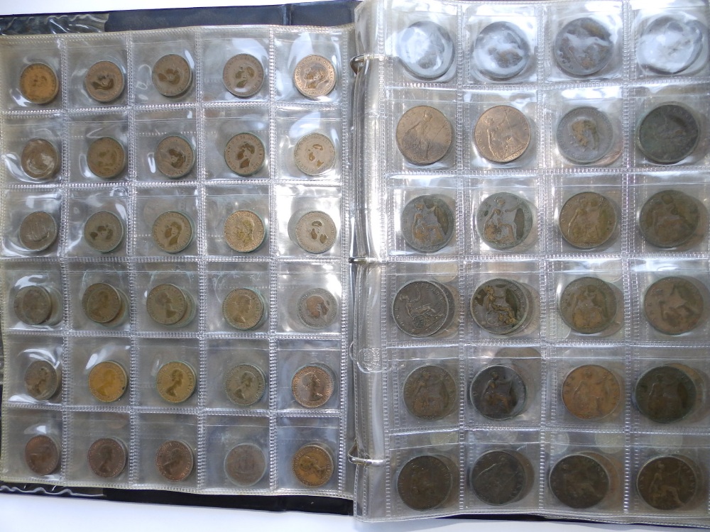 An album containing a large quantity of late 19th/early 20thC GB coins including nine Victorian