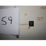 A single Senator Medium album leaf - GB Queen Victoria - One Penny Black 1840, Imperforate, Die 1.