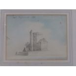 Reverend John Swete (1752-1821) - double-sided watercolour from sketch book - The church at East
