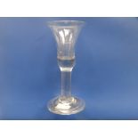 A George II bell bowl wine glass on folded foot, 7" high.
