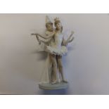 A Lladro group - Ballerina with clown.