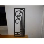 An art deco openwork bronze panel, 24" high.