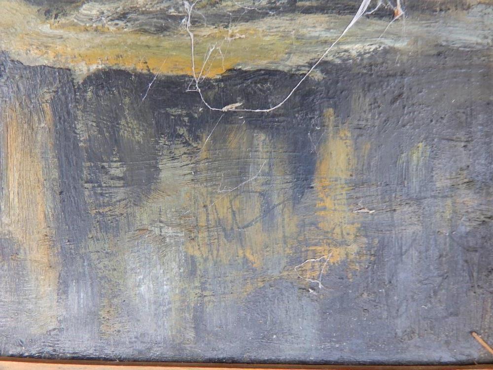 1960's British School - oil on board - A rocky coastline with breaking waves, signed indistinctly, - Image 2 of 2