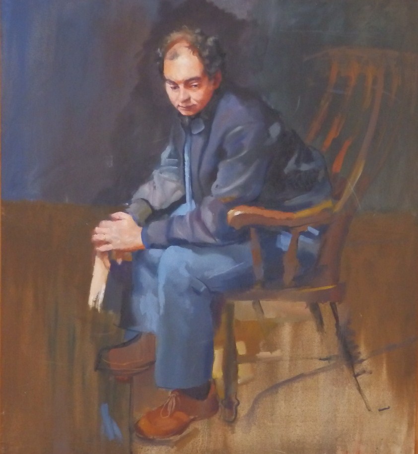 Robert O. Lenkiewicz (1941-2002) - oil on canvas - Seated portrait of Bob Hooper BA, Head of Art &