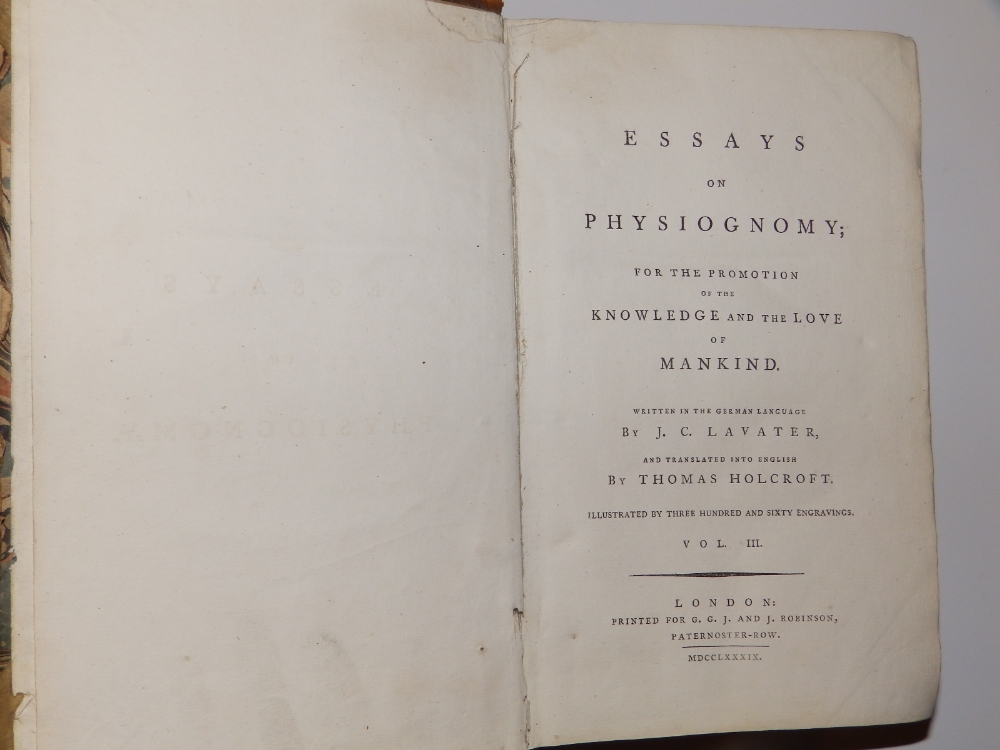 Lavater - 'Essays on Physiognomy' - vols I & III. - Image 2 of 7