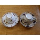 An early 19thC blue & gilt porcelain teacup & saucer and one other. (4)