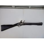 A steel barrelled flintlock blunderbuss, 15.5" barrel, 31.5" overall