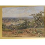 George Pretty (1850-1920) - watercolour - Bradgate Park, ancestral home of Lady Jane Grey, 10" x 14"