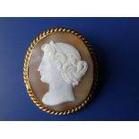 An oval cameo brooch, 1.8".