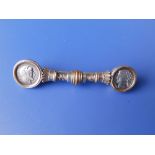 A silver plated coin brooch in antique classical style, 2.75".