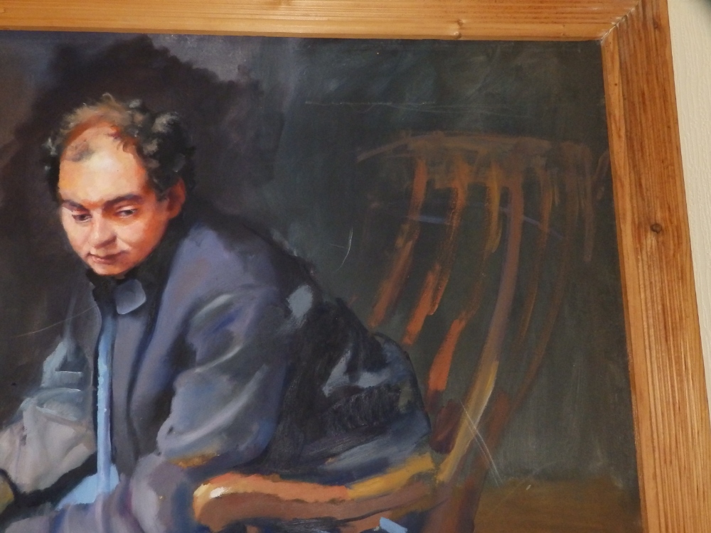 Robert O. Lenkiewicz (1941-2002) - oil on canvas - Seated portrait of Bob Hooper BA, Head of Art & - Image 4 of 5