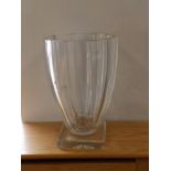 A large 19thC glass footed vase, 11.5" high.