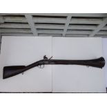 A large steel barrelled flintlock blunderbuss with Tower lock, 22.5" barrel, 39.5" overall - a/f.